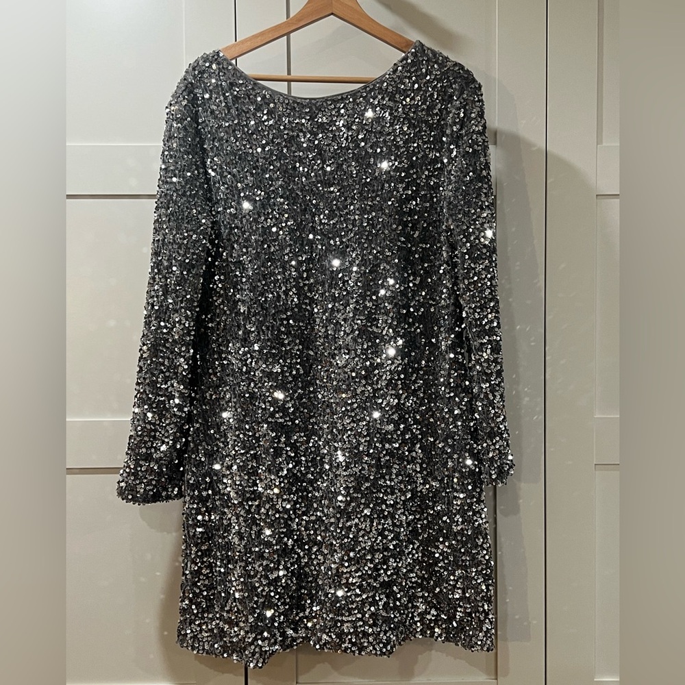 H&M Sparkling Silver Sequin Dress